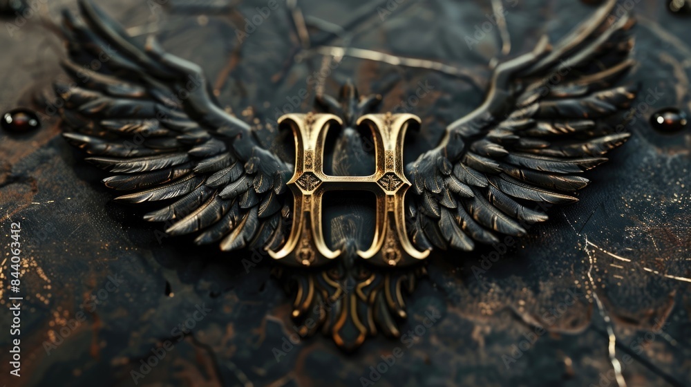 Aufkleber A close-up view of a metal object with wings, suitable for use in technology or science illustrations
