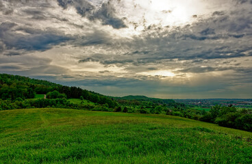 Beautiful landscapes of Bavaria during a thunderstorm.
