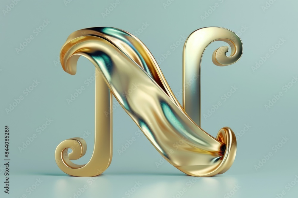 Poster a close-up image of a letter 'n' made up of shiny gold letters