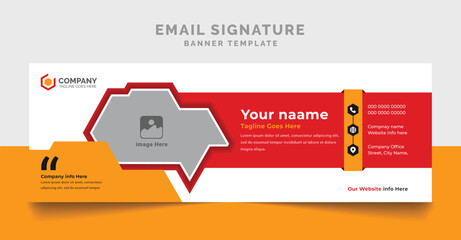 Corporate business email signature or email footer template modern and minimalist design layout