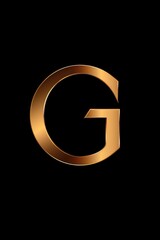A simple and elegant design featuring the letter G in gold on a black background