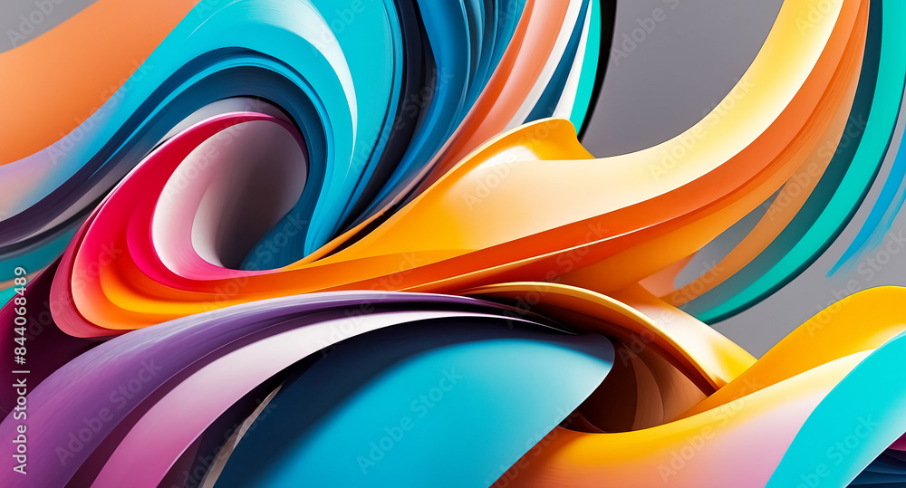 Poster Abstract Colorful Swirls