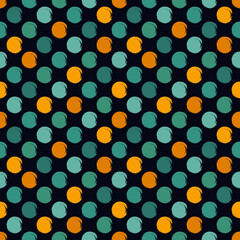 Polka dot paint brush seamless pattern. Freehand grunge design background. Circle motif modern minimal ornament. Trendy handdrawn doodle geometric print. Artistic hand drawn abstract vector wallpaper