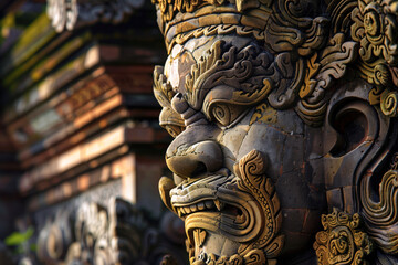 Fototapeta premium Close-up of traditional Bali statue