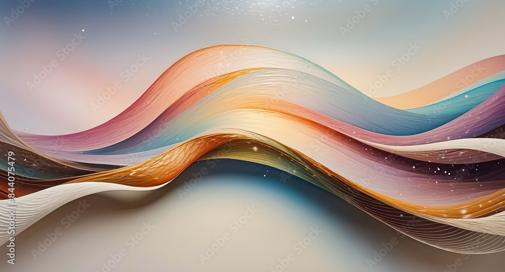 Poster abstract wavy background with soft colors and sparkle