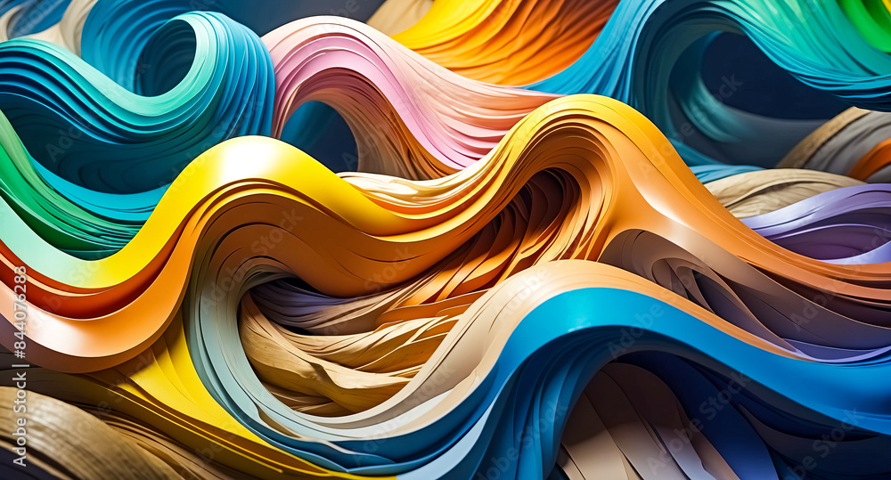 Poster abstract colorful wave pattern