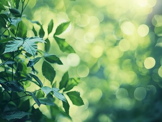Obraz premium A leafy green plant with a few drops of water on it