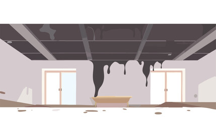 Ceiling leak silhouette icon. Water damage clipart