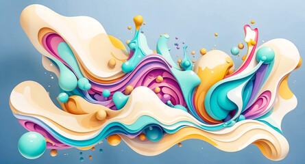 Abstract Colorful Liquid Shapes