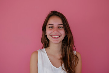 Fototapeta premium A close up portrait of a young woman with a subtle smile