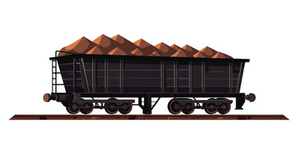 Coal train wagon silhouette icon. Clipart image iso