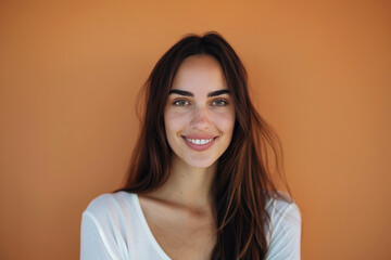 Fototapeta premium A close up portrait of a young woman with a subtle smile