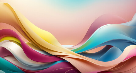 Abstract Colorful Swirling Waves