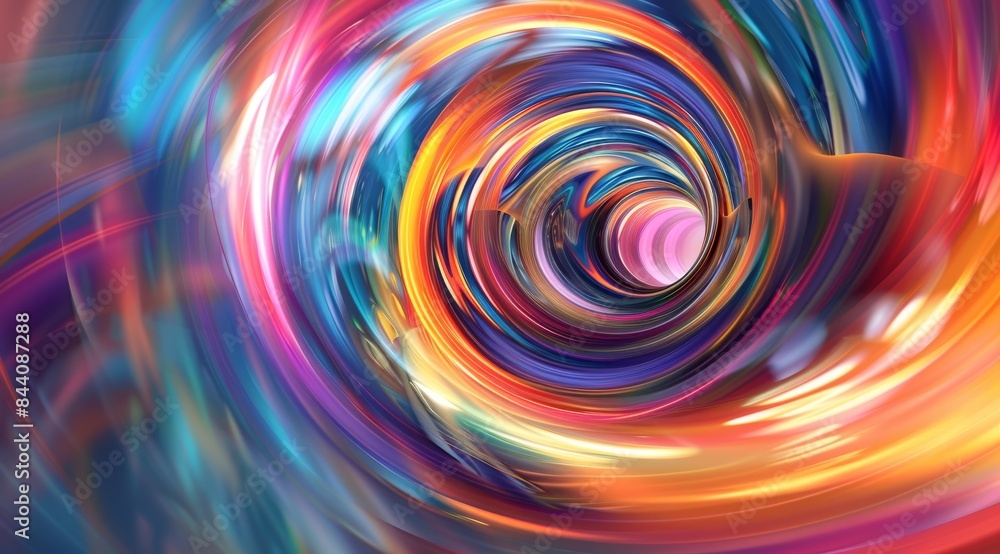 Poster abstract background with colorful glowing curves in motion