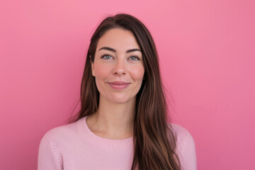 Fototapeta premium A close up portrait of a young woman with a subtle smile