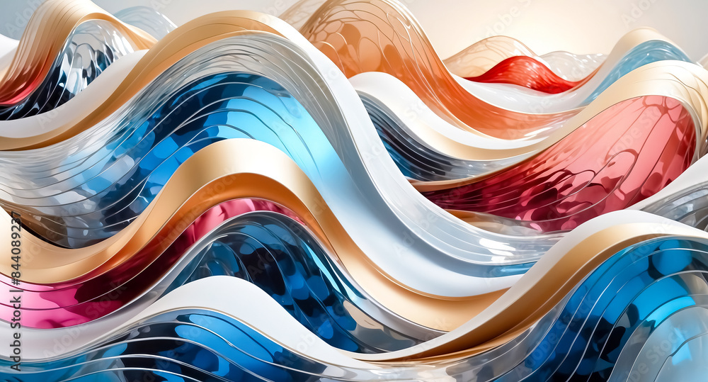 Poster abstract glossy wave pattern