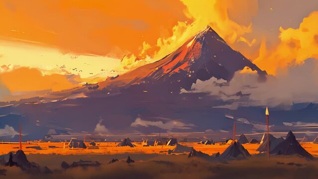 In the shadow of a towering seething volcano a small community of thermal huts cling to the edge of the crater.