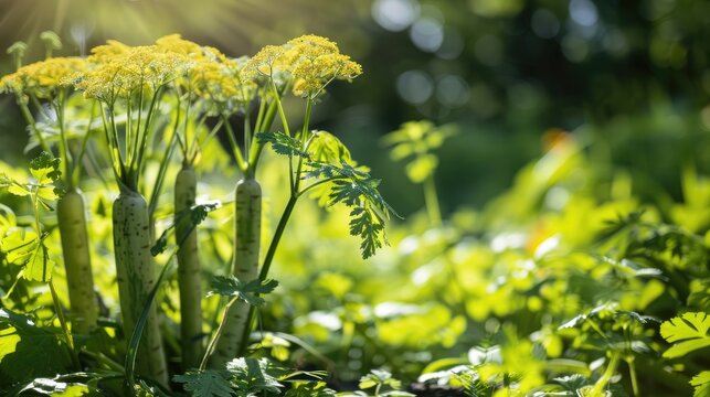 Wild parsnip Pastinaca sativa subsp urens shade loving parsnip Pastinaca umbrosa carrots family Apiaceae Summer capture of natural plant