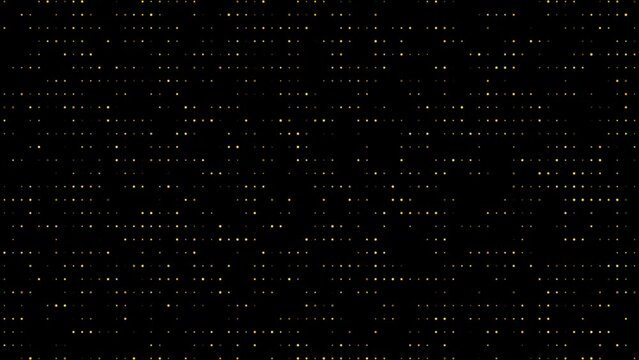 Particle effects lighting gold color animation plinking dots black screen overlay