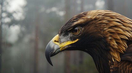 Obraz premium Close up View of the Head of a Golden Eagle