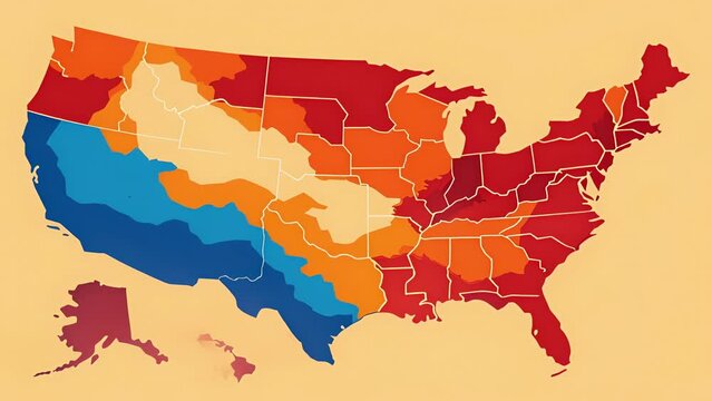 A heat map displaying the areas at risk for drought based on historical weather data informing water managers to implement measures before the issue becomes critical.. 2d flat cartoon