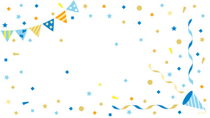 クラッカーとガーランドと紙吹雪　アスペクト比16：9バージョン