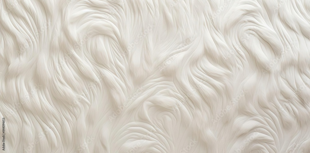 Poster textures a white fabric with a pattern of waves