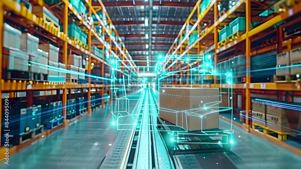 Poster smart warehouse management system using augmented reality technology to identify package picking and