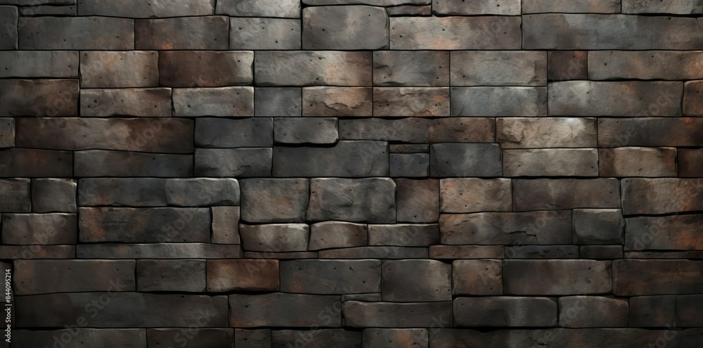 Poster texture blocks of various sizes and colors arranged on a brick wall
