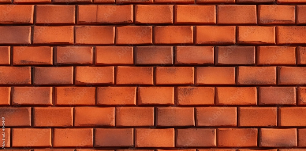 Poster terracotta tiles textured background with a row of square bricks, including red and square bricks, a