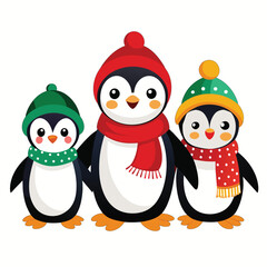 Fototapeta premium vector-cute-christmas-penguin-3-penguin-character
