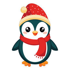 vector-cute-christmas-penguin--penguin-character