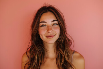 Fototapeta premium A close up portrait of a young woman with a subtle smile