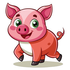 vector-cute-cartoon-pig-walk-while-smiling