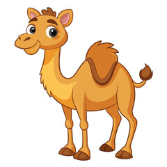 a cartoon drawing of a camel with a cartoon face.