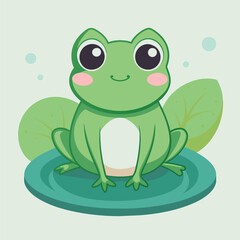 green frog on a leaf