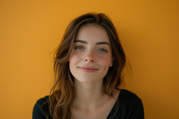 Fototapeta premium A close up portrait of a young woman with a subtle smile
