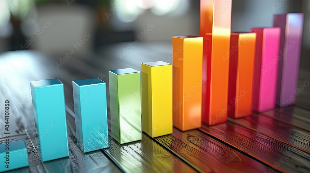 Poster creative bar graph design in excel, highlighting survey results with contrasting colors.