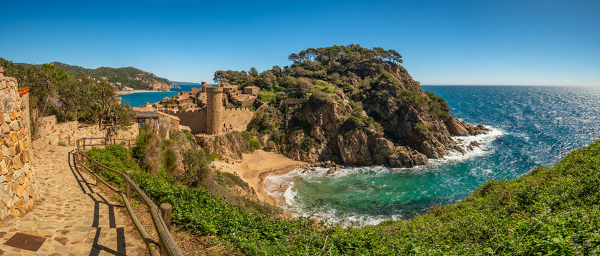Tossa de Mar town on Costa Brava Mediterranean coast in Catalonia, Spain.