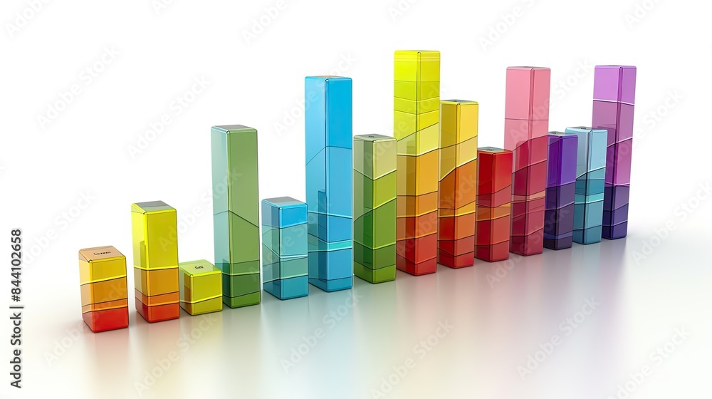 Poster detailed excel bar graph showing demographic data, with vibrant bars and clear labels.