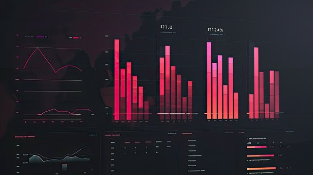 Excel bar graph displaying monthly performance data, with a sleek and modern design.