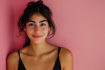 A close up portrait of a young woman with a subtle smile