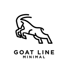 Goat black line logo icon design illustration