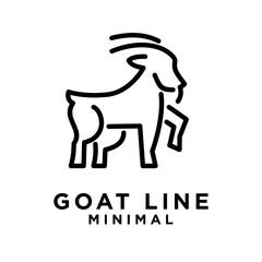 Goat black line logo icon design illustration
