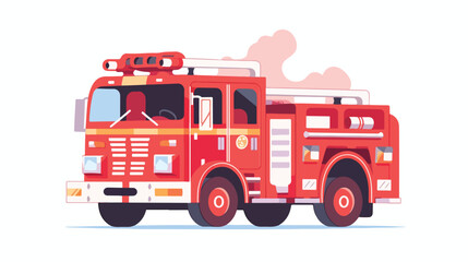 Firetruck front view icon. Clipart image isolated o