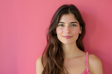 Fototapeta premium A close up portrait of a young woman with a subtle smile