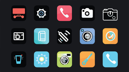 Flash icon vector design. Simple set of smartphone