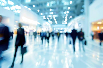 blurred people walking