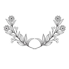 Flower and greenery frame and border