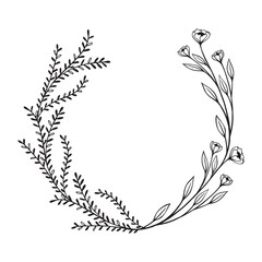 Flower and greenery frame and border